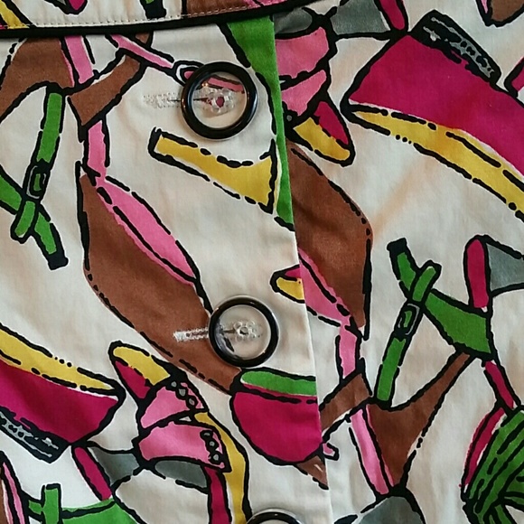 claude brown..multicolored shoe pattern skirt - Picture 4 of 8